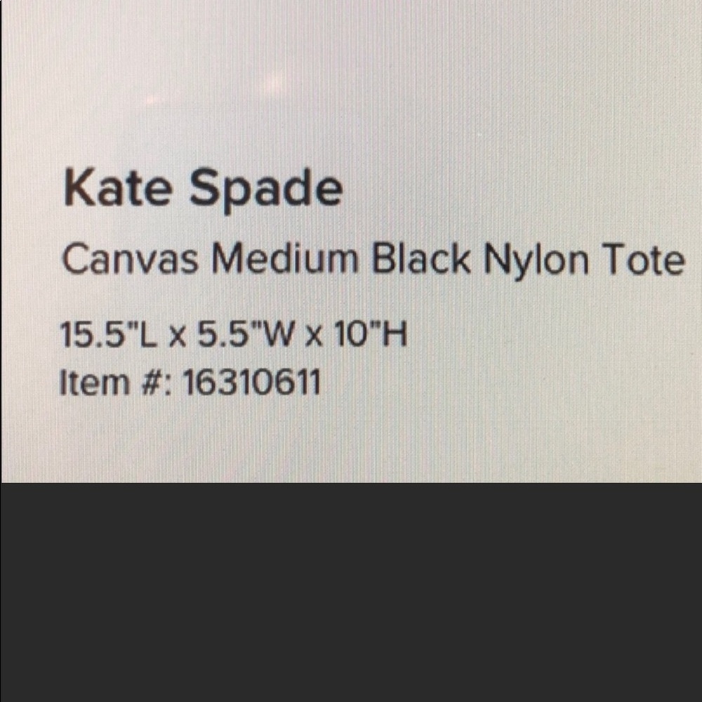 Vintage Kate Spade Canvas Medium Black Nylon Tote - Picture 8 of 8
